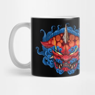 Japanese Tattoo Style Foo Dog Face Mug